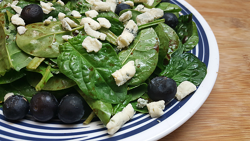 Blueberry Blue Cheese Salad with Blueberry Vinaigrette 