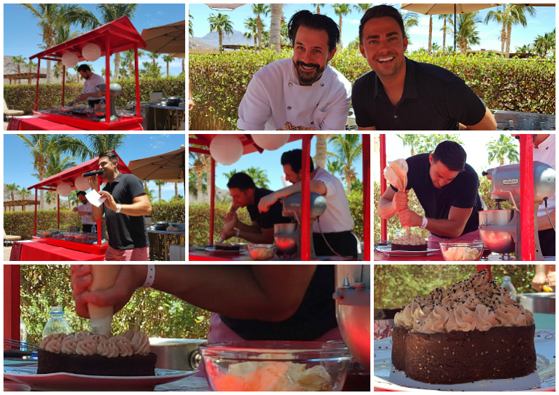 Cake Demo by the Pool at Pastry Chef Week at Villa del Palmar Loreto