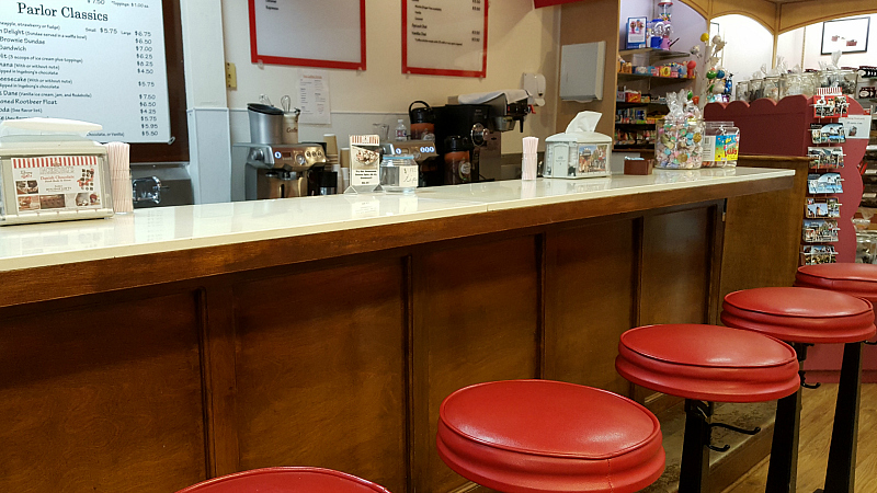 Ice Cream Counter at Ingeborg’s Danish Chocolate Shop in Solvang, California