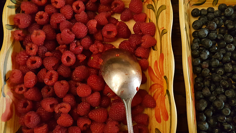 Fresh Fruit Raspberries Blueberries