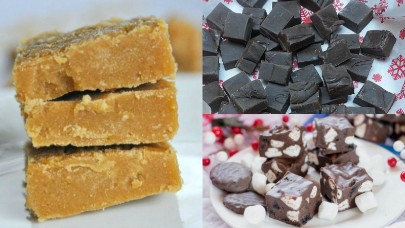 Brown Sugar, Dark Chocolate Hatch Chile and Rocky Road Fudge