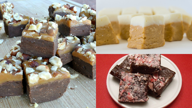 Hazelnut, Butterbeer and Candy Cane Fudge