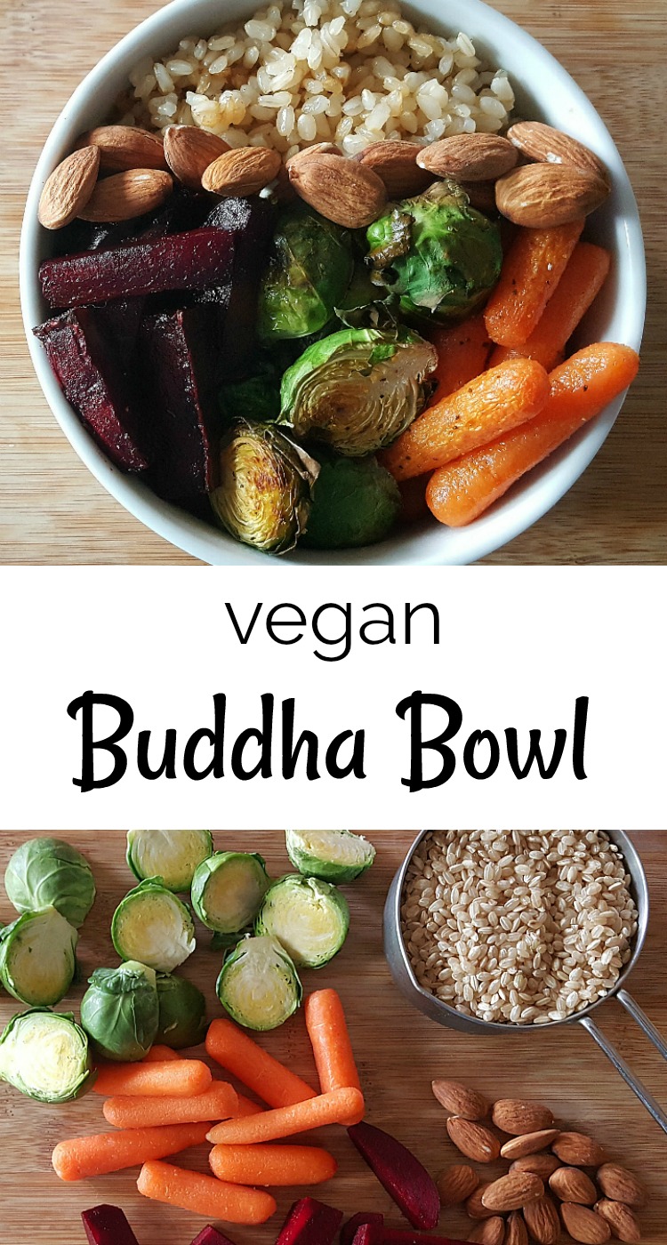 Vegan Buddha Bowl Recipe with roasted veggies and brown rice