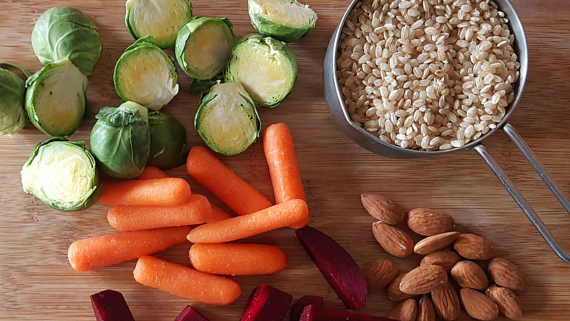 Vegan Buddha Bowl Recipe with roasted veggies and brown rice