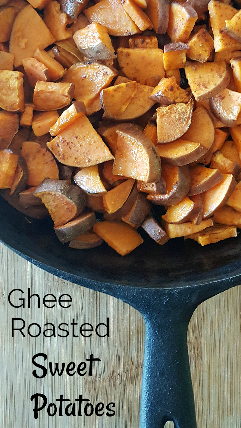 Ghee Roasted Sweet Potatoes Recipe with a touch of cinnamon