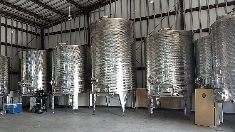 akash tasting room steel tanks