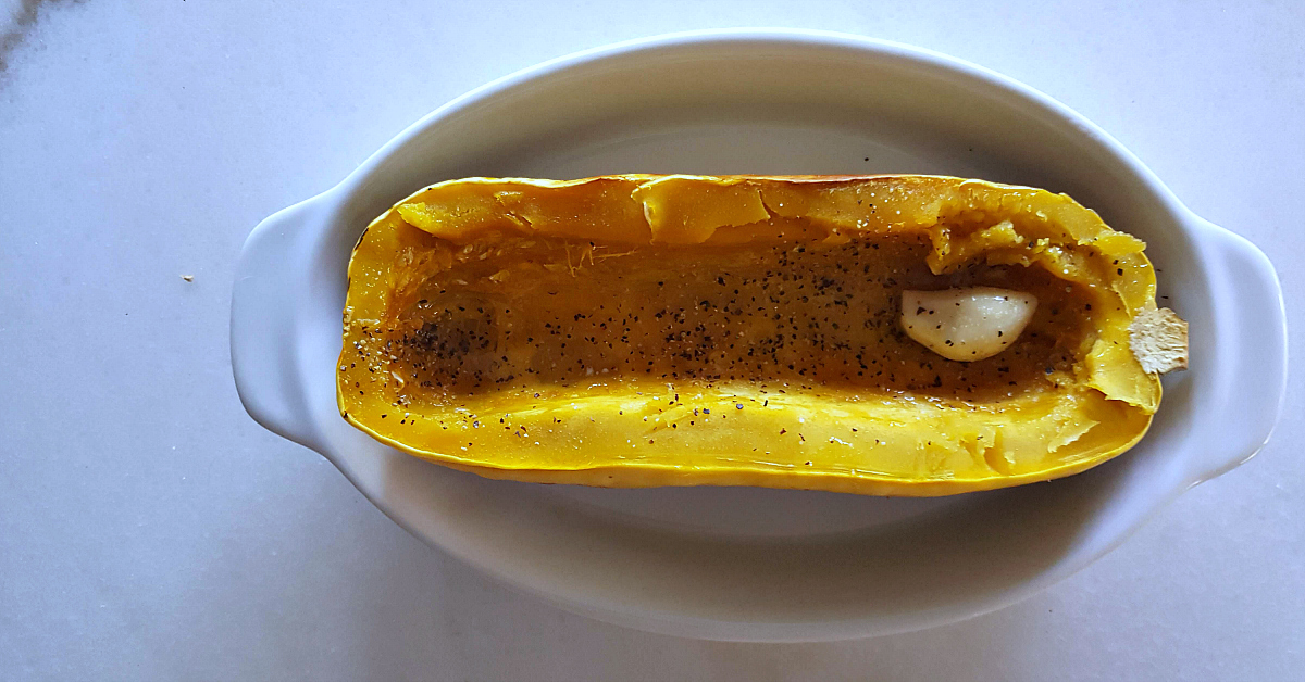 3 garlic roasted delicata squash