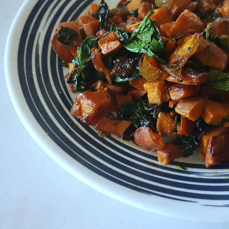 insta sweet potato spinach