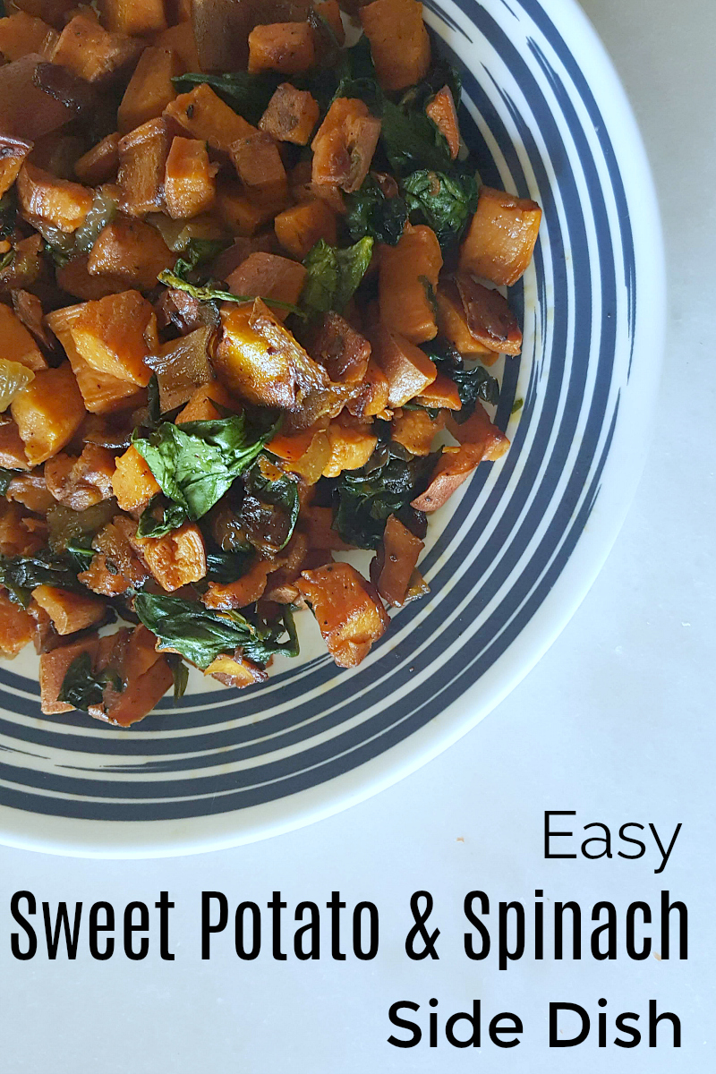 Easy Sweet Potato and Spinach Side Dish Recipe #vegan #vegetarian #glutenfree #nightshadefree #recipe #easyrecipe