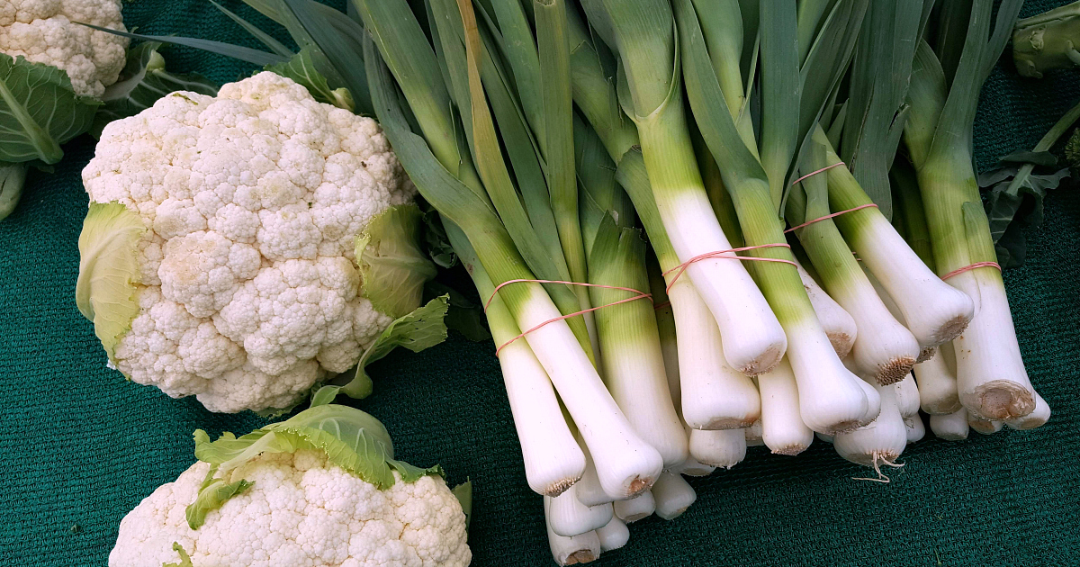 leeks and cauliflower