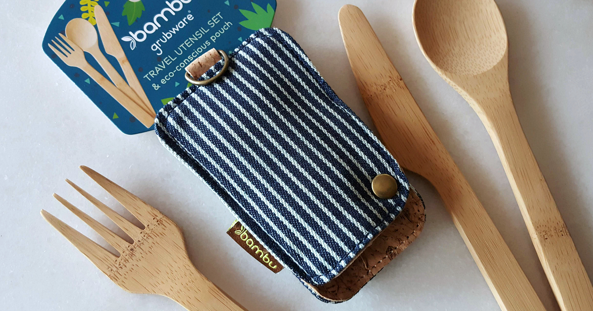 bamboo travel utensil set