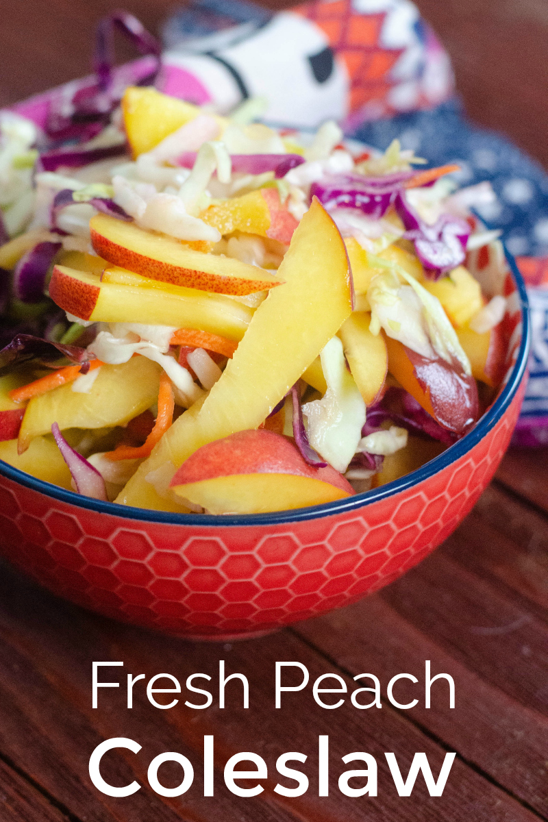 Fresh Peach Coleslaw Recipe - Summer Slaw Salad - No mayo burger, taco, sandwich topping