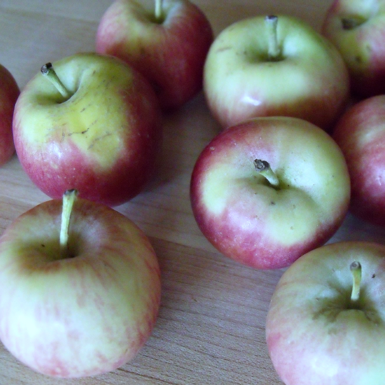 apples on cutting board