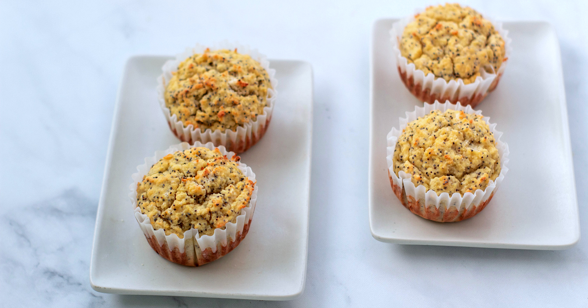 four lemon poppy seed muffins