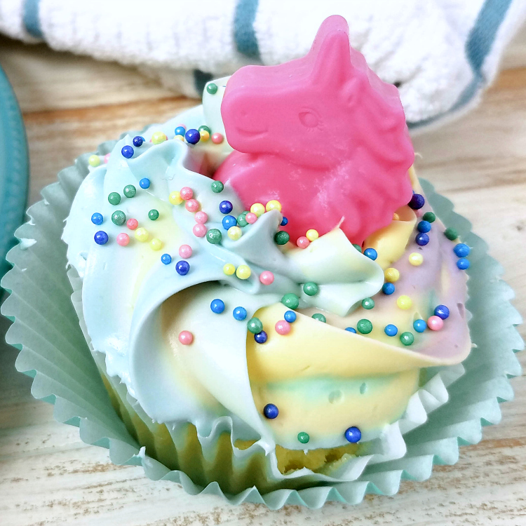 insta unicorn cupcake close up