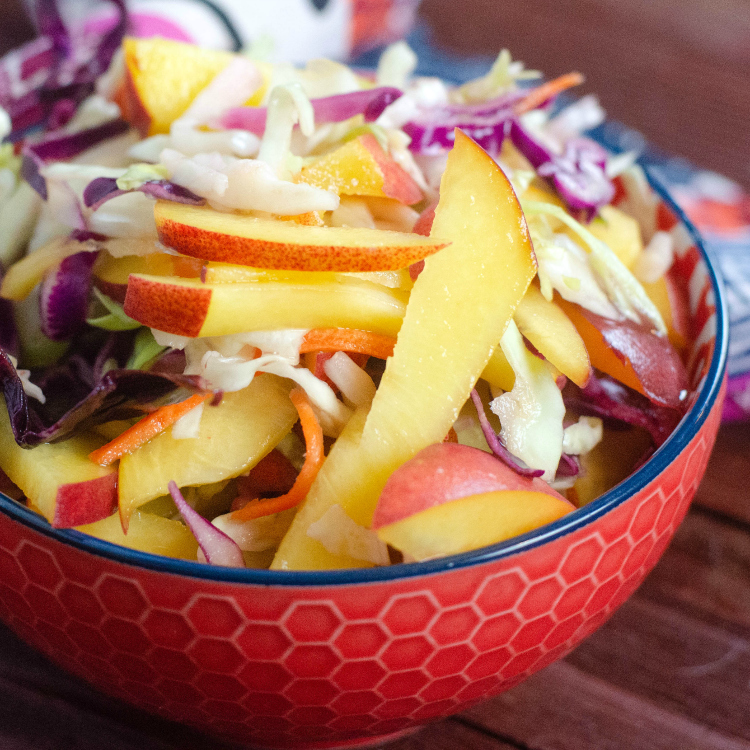 fresh peach coleslaw