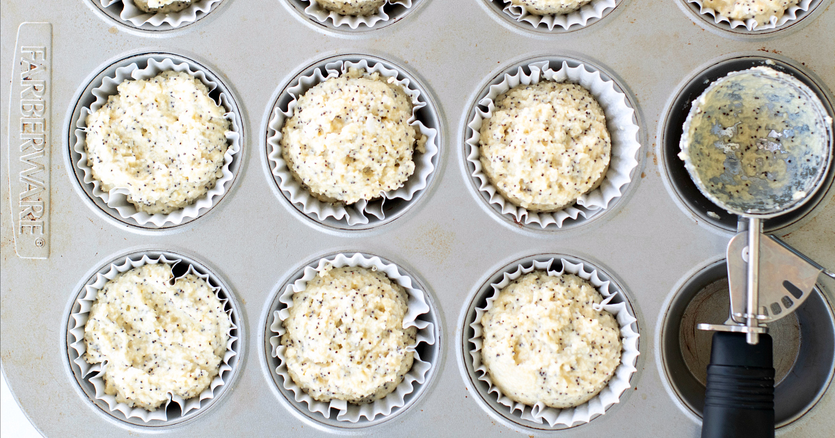 keto batter in muffin tins