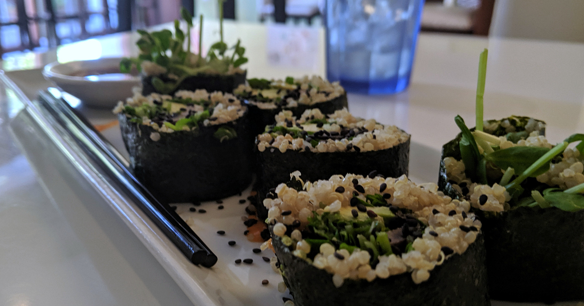 loving hut vegan quinoa sushi appetizer