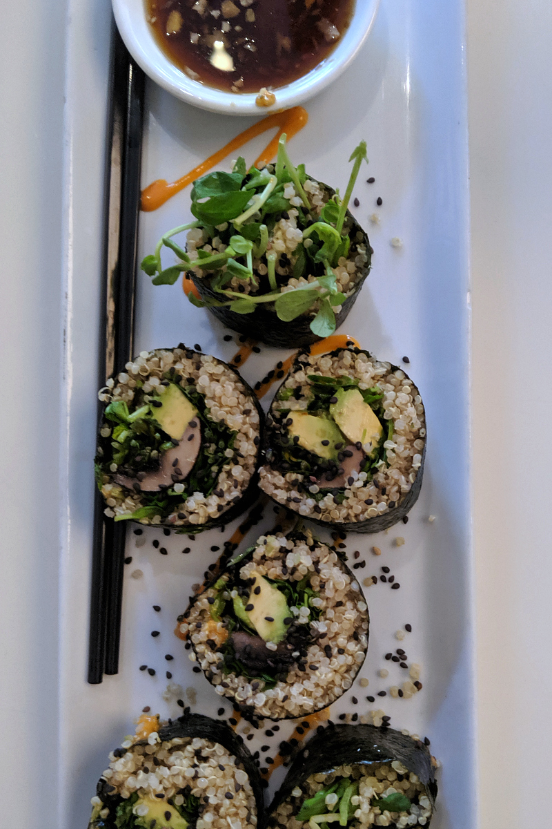 Vegan Quinoa Sushi at Loving Hut Vegan Restaurant in Claremont, California