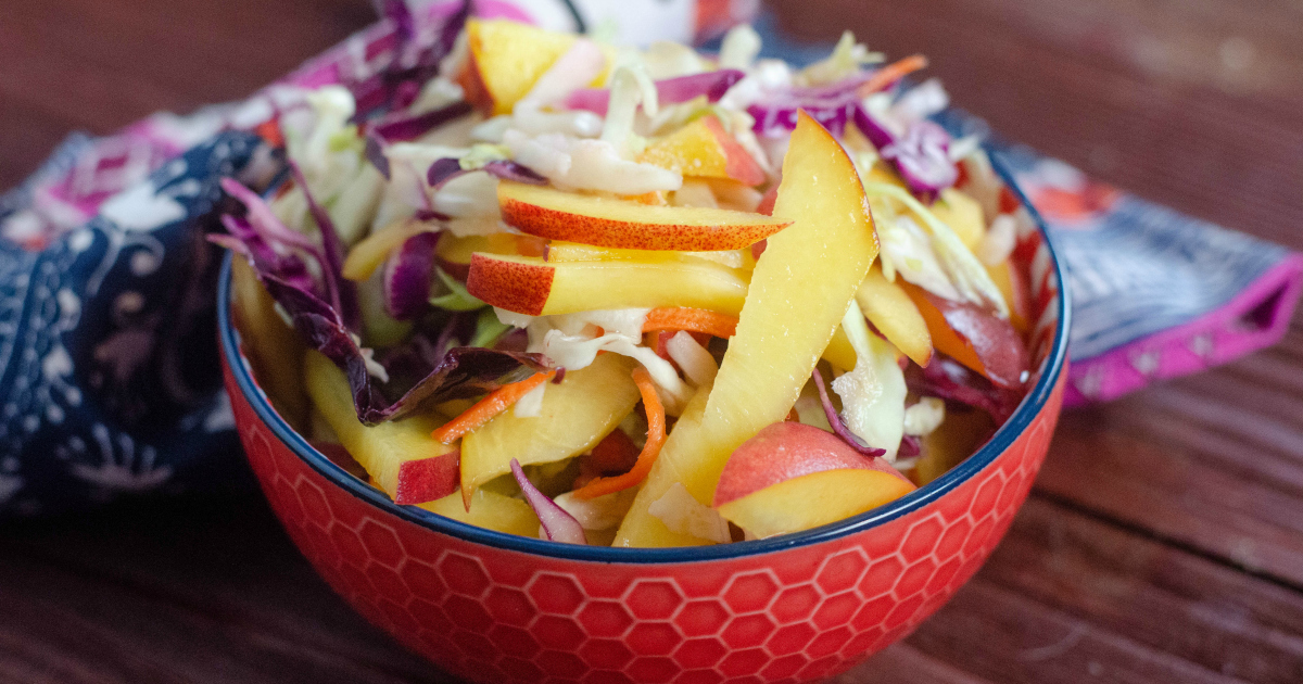 summer salad peach coleslaw