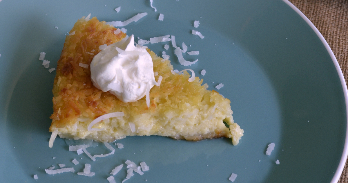 feature slice of easy coconut pie