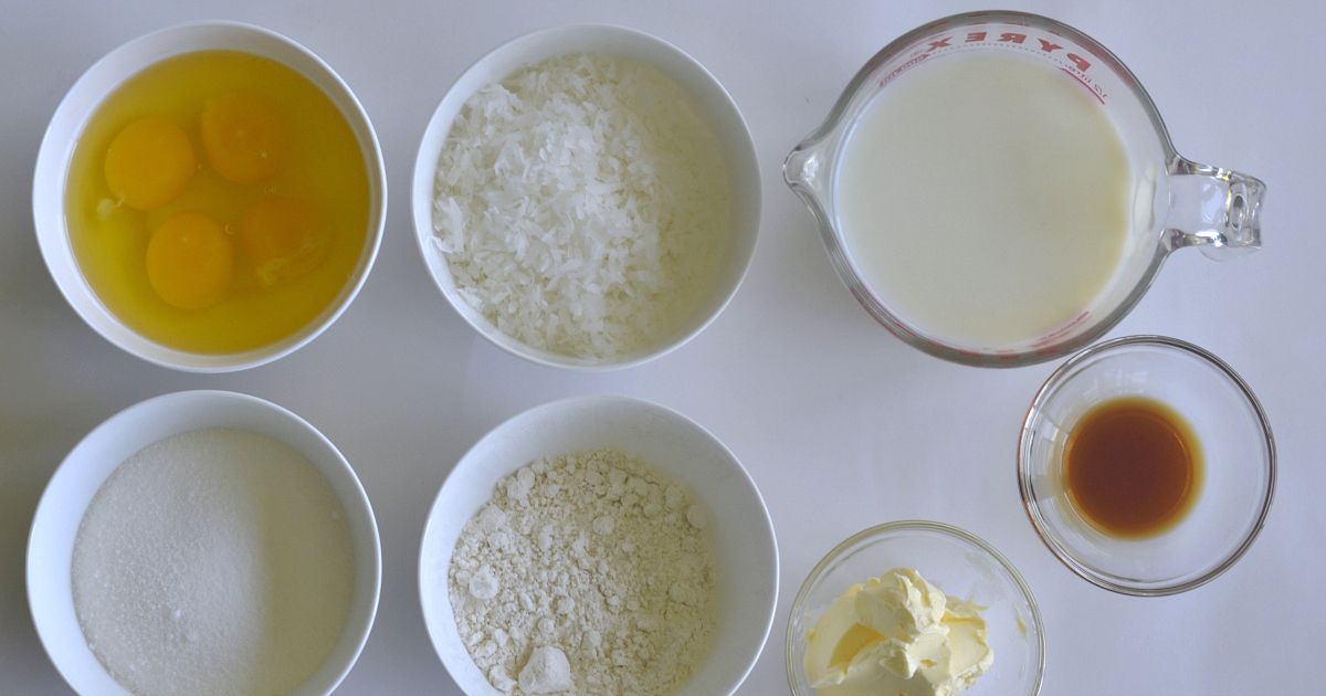 ingredients for easy coconut pie