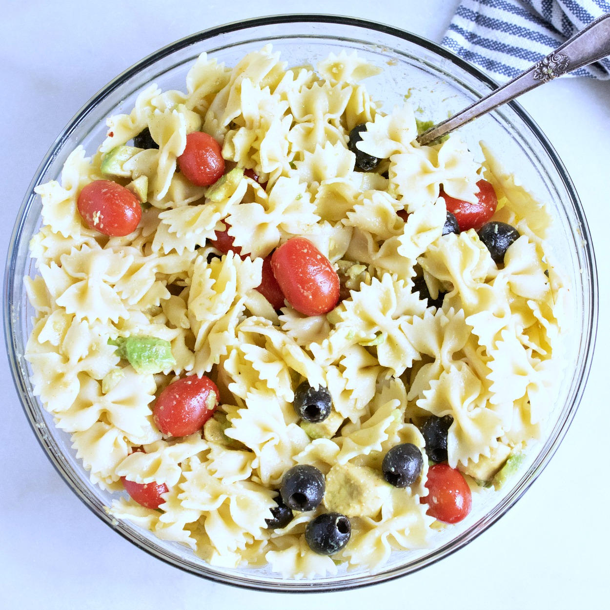 insta avocado bow tie salad