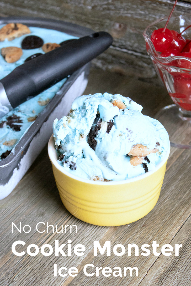 pin easy no churn cookie monster ice cream