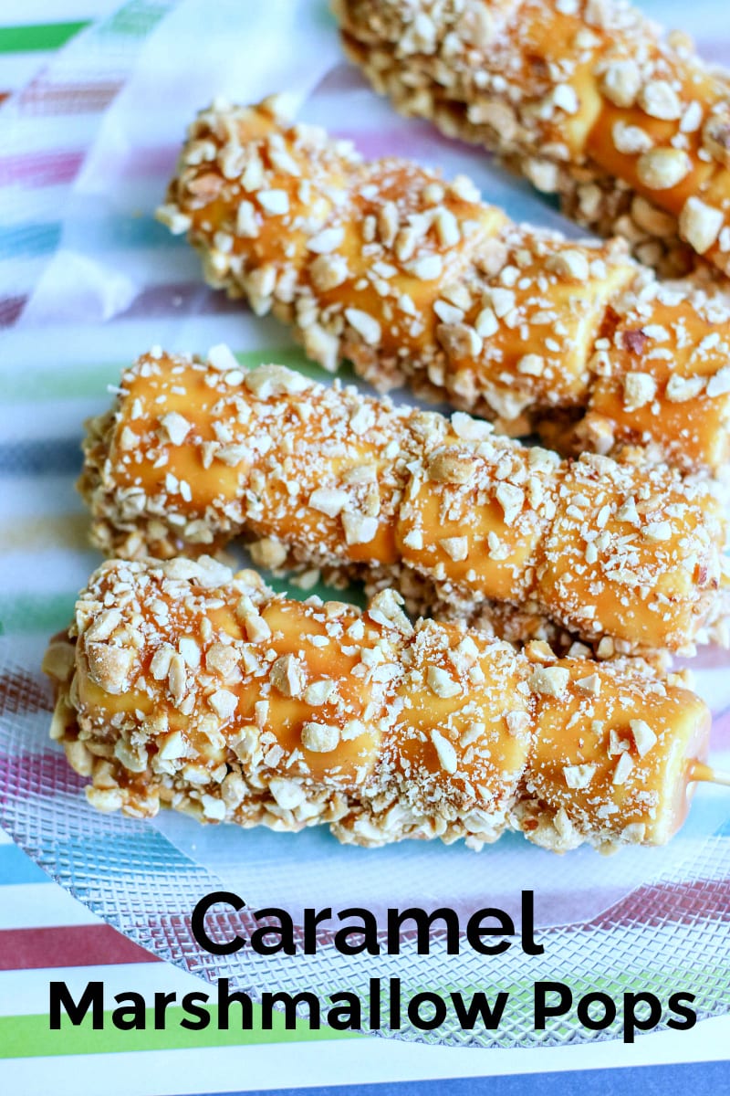 Caramel Marshmallow Pops Recipe #dessert #caramel #marshmallowpops #peanuts