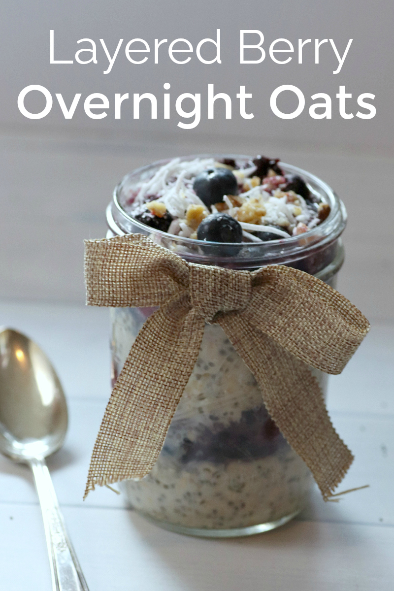 Layered Berry Overnight Oats Recipe - Easy make ahead breakfast in a mason jar