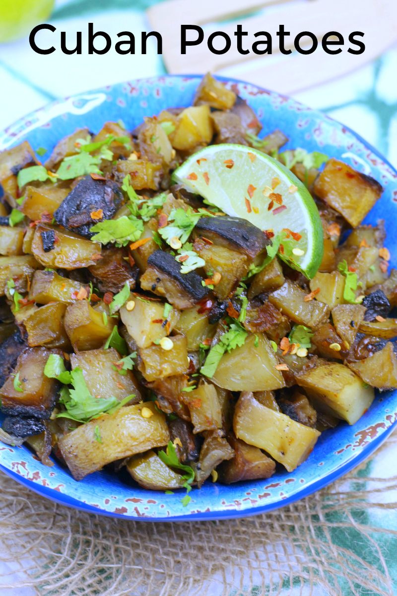 Easy Vegetarian Cuban Potatoes Recipe #CubanRecipes #Potatoes