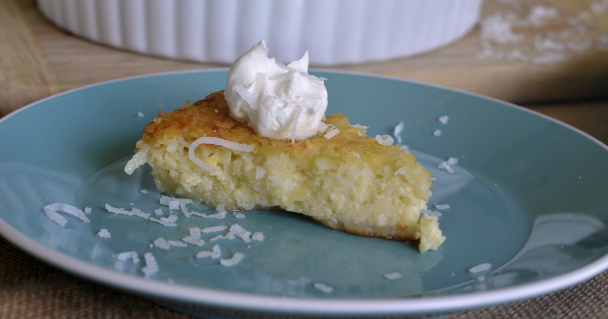 slice of easy coconut pie