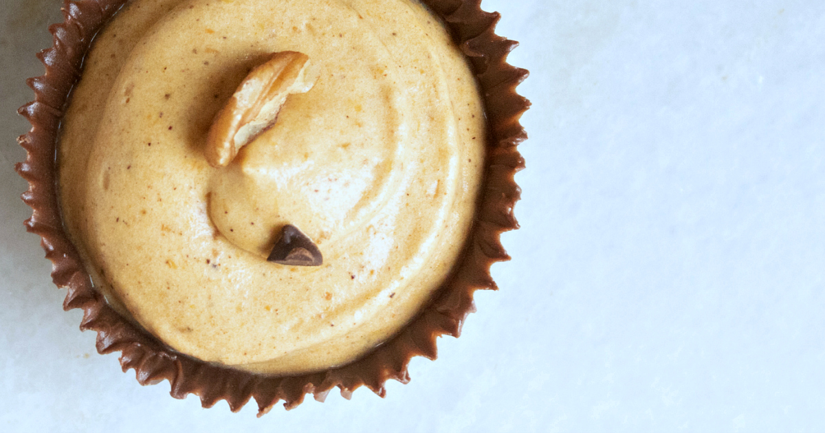 overhead close up pumpkin mousse