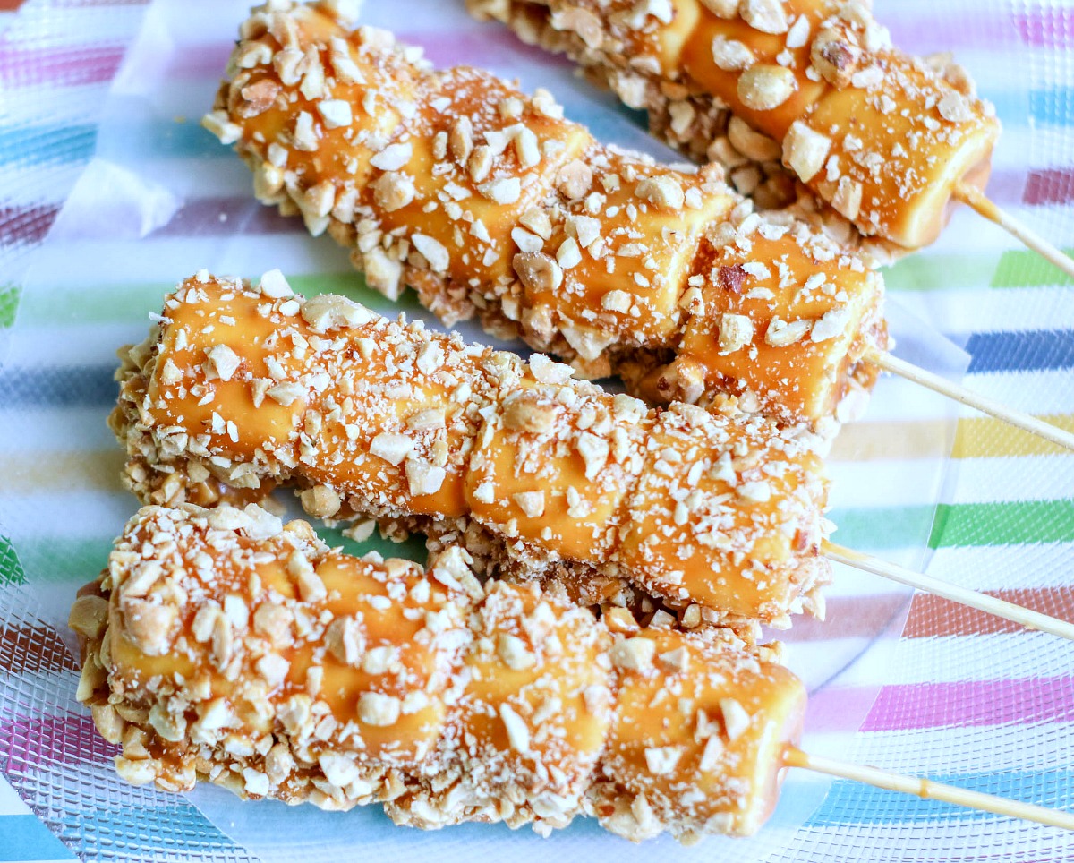 peanut caramel marshmallow pops