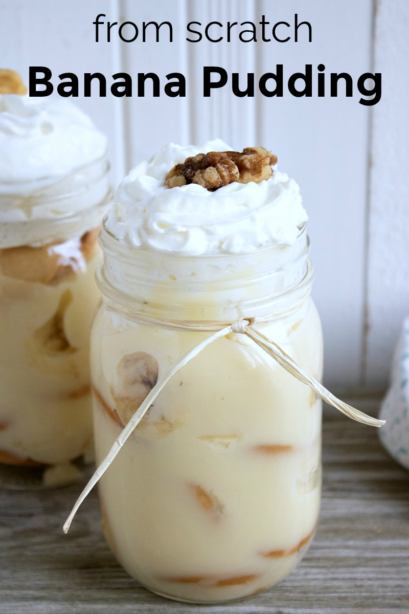 Banana Pudding Recipe Made from Scratch and Served in Mason Jars #MasonJar #MasonJarDessert #BananaPudding #IndividualDessert #EasyDessert #Homemade #FromScratch #Recipe #EasyRecipe