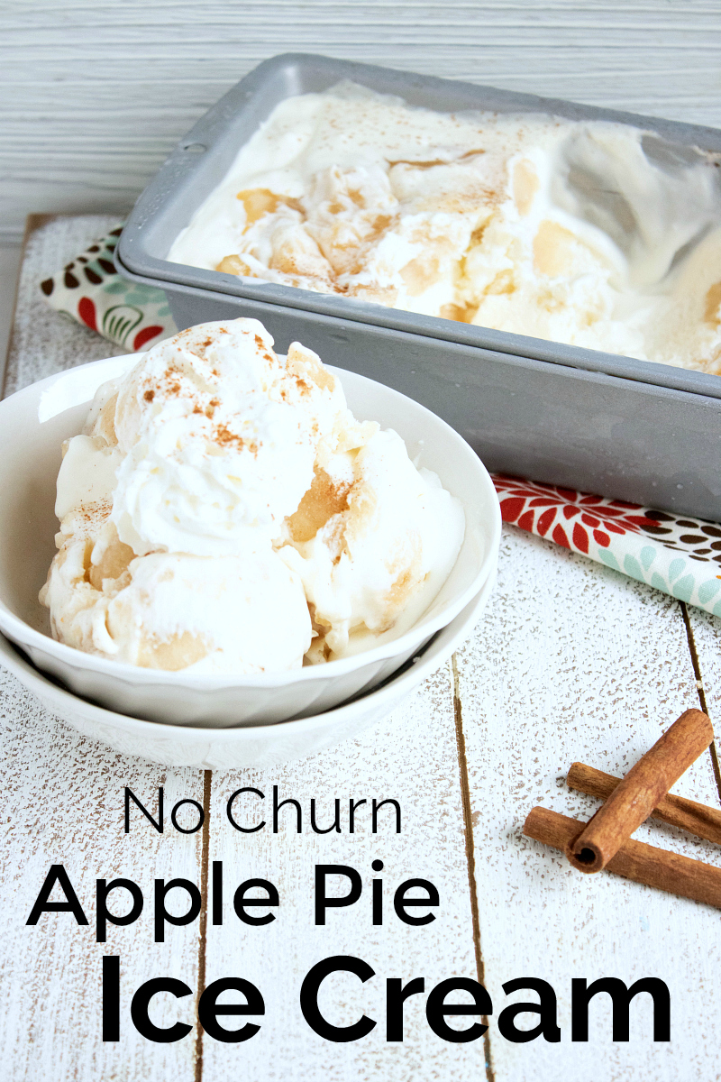 pin no churn apple pie ice cream