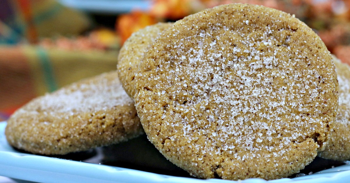 chewy fall cookies on plate