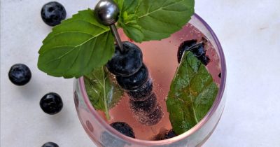 cocktail bourbon blueberry tonic