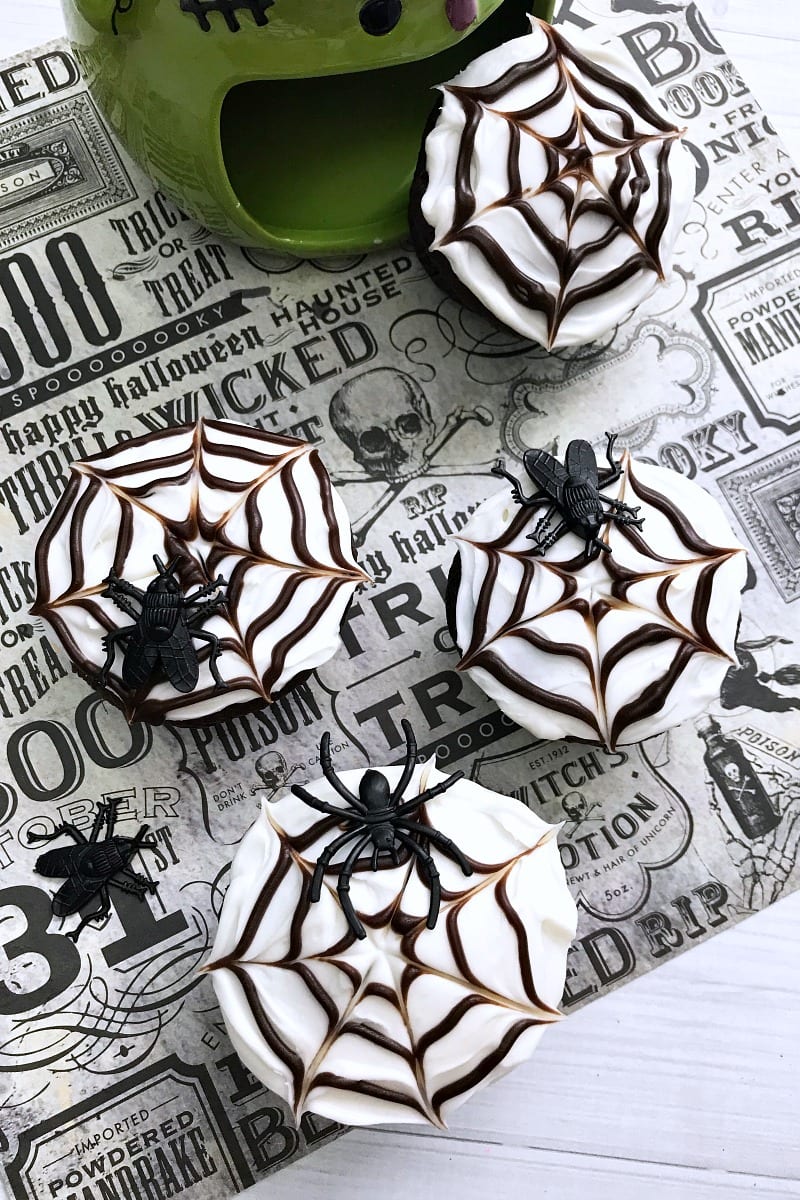 no text pin spider cupcakes and frankenstein