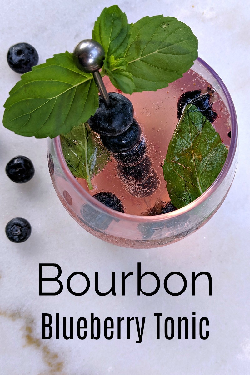 pin overhead bourbon blueberry mint cocktail