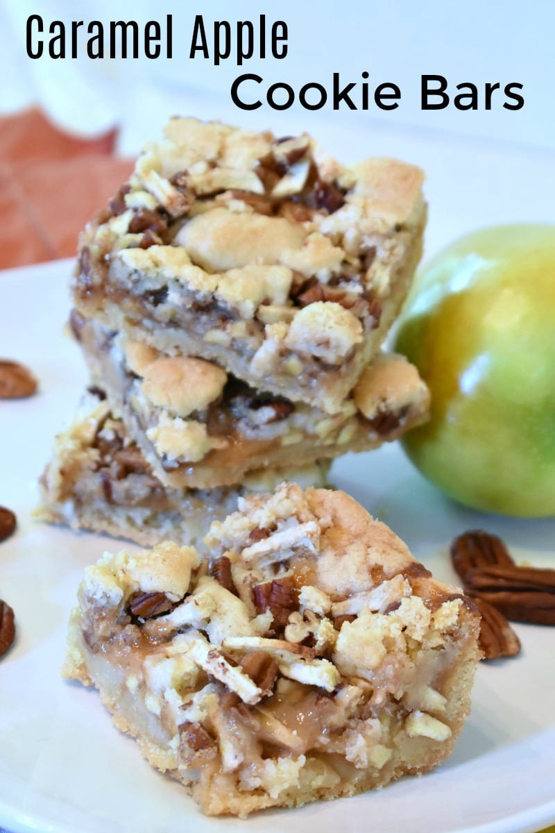 Caramel Apple Cookie Bars Recipe #CaramelApple #CaramelCookies #CookieBars