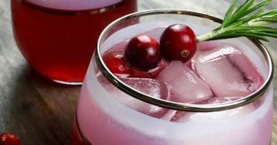 close up non alcoholic cranberry punch