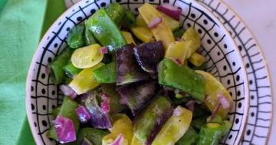 feature fresh sugar snap pea salad in bowl
