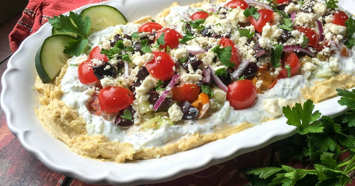 party platter greek 7 layer dip