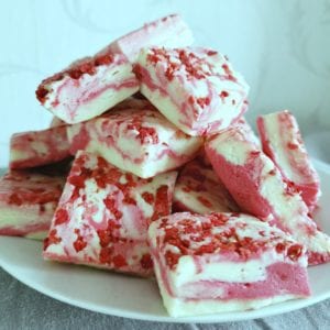 Strawberry Swirl Fudge with Strawberry Chunks - Mama Likes To Cook