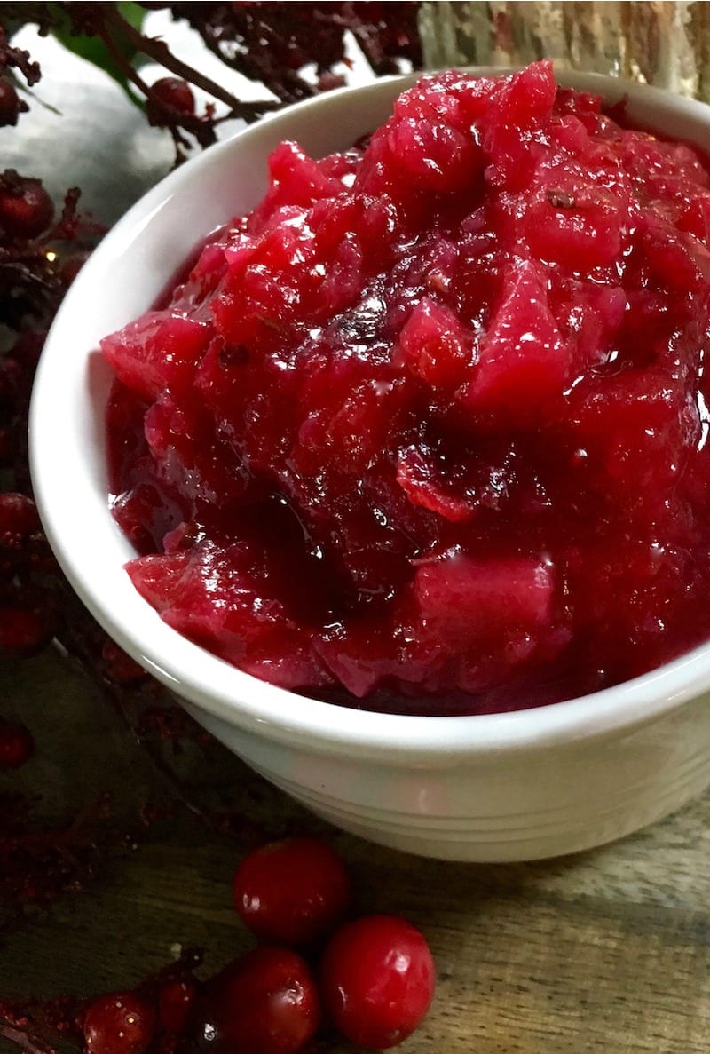 Agave Pear Cranberry Sauce Recipe #agave #cranberrysauce