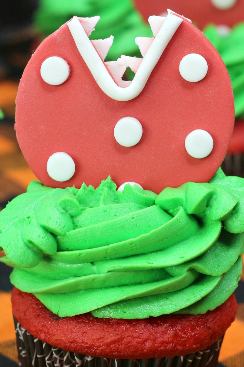 no text pin audrey ii cupcake decorations close up