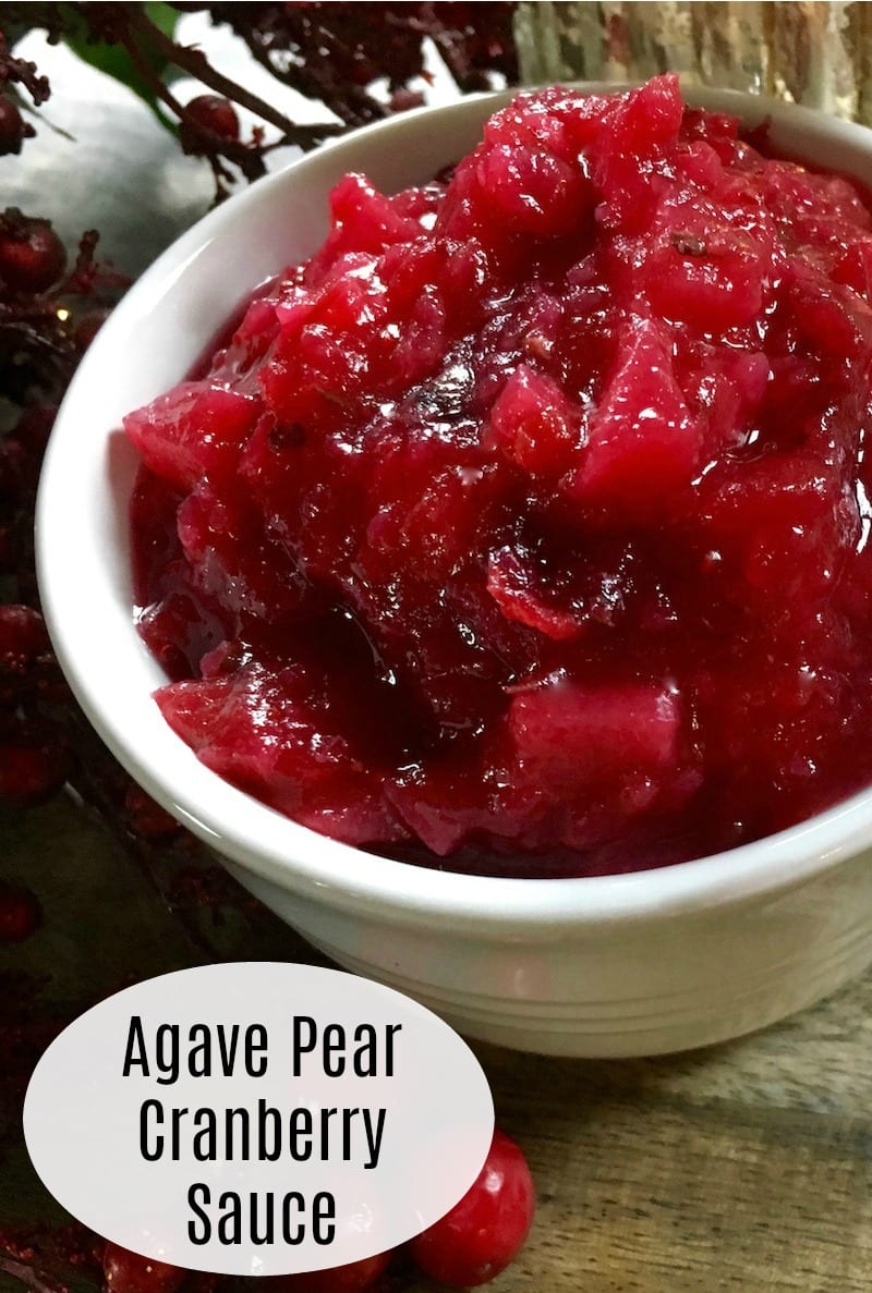 Agave Pear Cranberry Sauce Recipe #agave #cranberrysauce