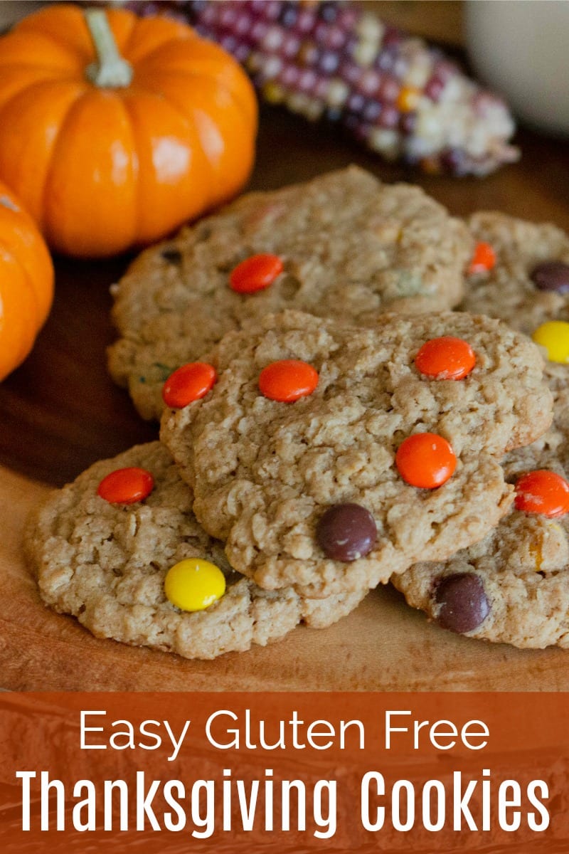 Gluten Free Fall Cookies Recipe #GlutenFree #Thanksgiving #ThanksgivingCookies #ReesesPieces