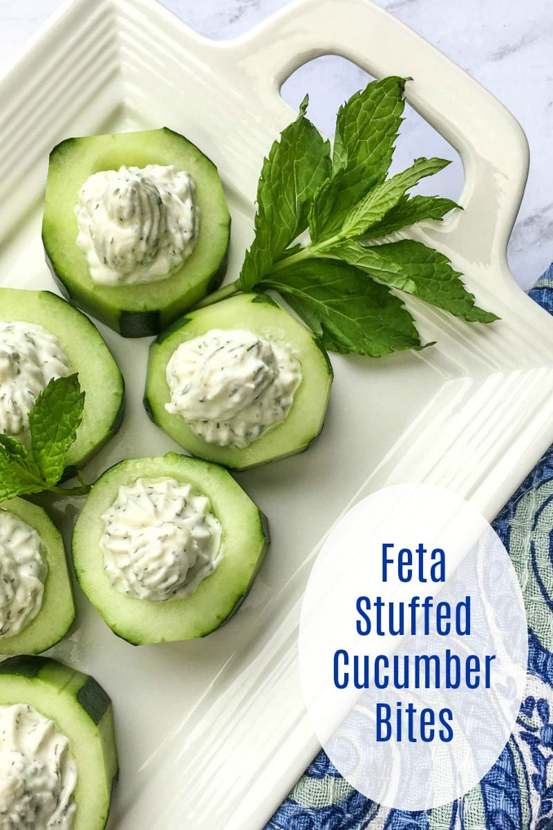 Feta cheese and cucumbers are two of my favorite things, so of course I love this feta stuffed cucumber appetizer recipe.